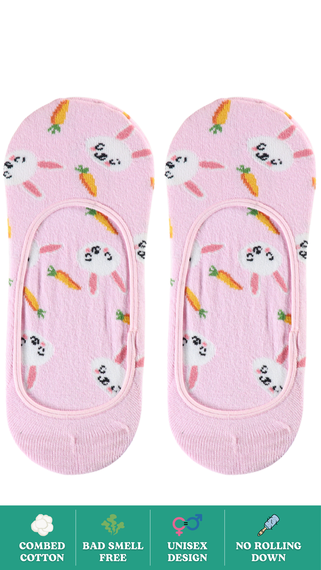 Rabbit Tale No Show Socks in White Background - Comfortable, Lightweight, and Stylish No Sow Socks for Everyday Wear