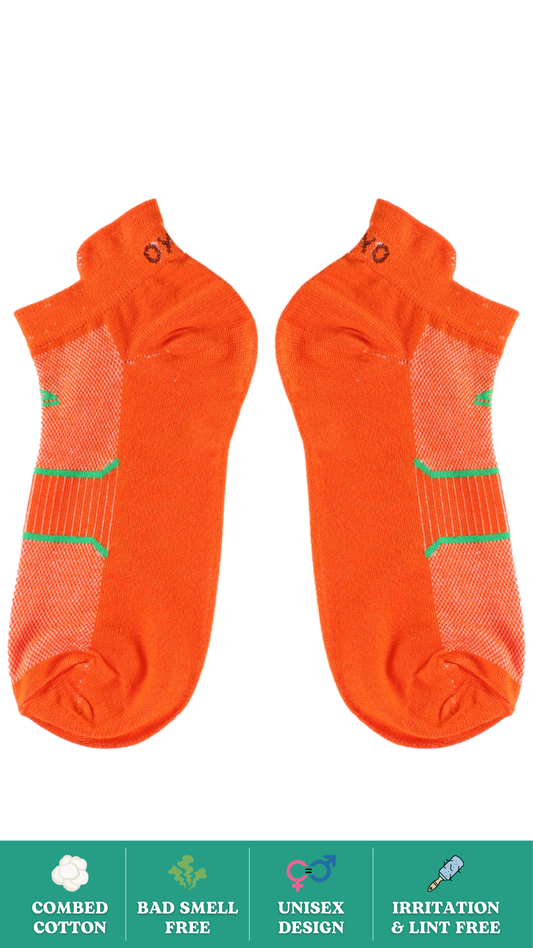 Hyper X Collar Orange Gym Socks on White Background - Comfortable and Stylish Performance Socks for Active Lifestyles