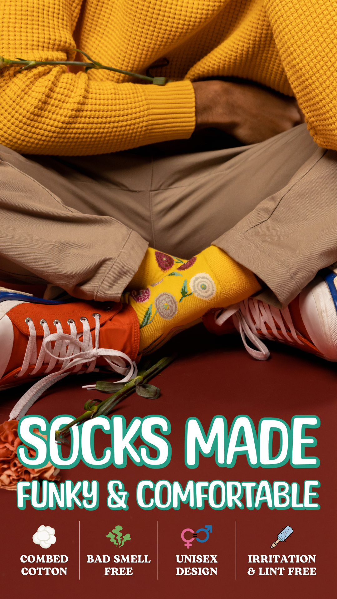 OYF Product Image Saying Combed Cotton Socks , Bad Smell Free Socks , Unisex Socks , Irritation & Lint Free Socks