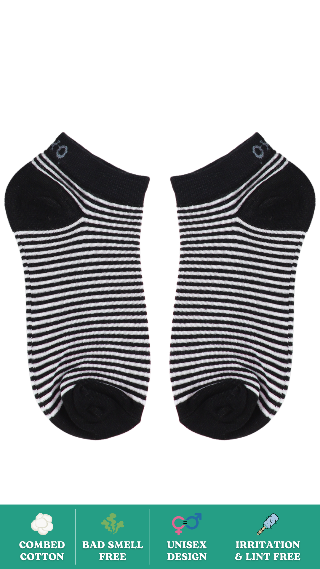 Zebra Rush Sneaker Socks on White Background - Bold and Trendy Sneaker-Length Socks with Striped Zebra Design